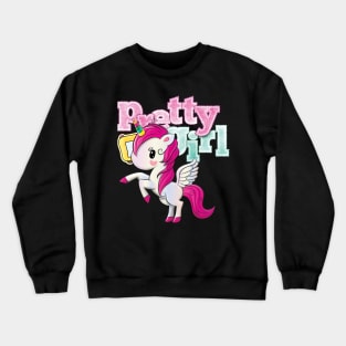 Unicorn Pretty Girl Crewneck Sweatshirt